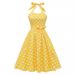 Vintage Retro Polka Dot Belted Backless Dress With Loose Skirt And Puffy Skirt Wholesale_ecoleips.com