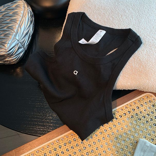 Aria Basics Aria Basics Women's AL Brand European And American Three-color Camisole Sleeveless Slim-fit Yoga Sports Fitness Short Tank Top_ecoleips.com