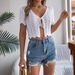 2026 Summer Lace-Up Hollow Short-Sleeve Knit Cardigan Vacation Crop Top Sunscreen Shirt Independent Station Cross-Border_ecoleips.com