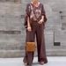 Women's Clothing V Neck Cotton And Linen Printed Tops And Trousers Casual Suits_ecoleips.com