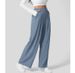 K Women's High-waisted Wide-leg Pants; Casual Loose Trousers_ecoleips.com