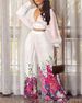 Women’s Clothing new printed V neck bat sleeve pleated pants suit_ecoleips.com