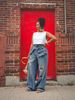 Women's Vintage Distressed Straight Leg Jeans – Retro Blue Denim With Ripped Details (S-3XL)_ecoleips.com