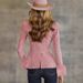 Women's Clothing Elegant Suede Blazer Vintage-Inspired Tailored Jacket, Soft Pink Office Blazer With Notched Lapel, A-Line Fit, Wrinkle-Resistant _ecoleips.com