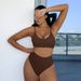 Women's High-Waist Bikini Set – Solid Color Swimwear With Soft Cups – Sexy Two-Piece For Beach & Pool (S/M/L)_ecoleips.com