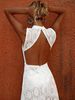 New Cross-Border Romantic Hollow Crochet Backless Maxi Dress, Slim Jacquard A-Line Long Dress, Summer Outfit Suitable For Beach Vacation_ecoleips.com
