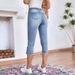 K Women's Jeans With Elastic Waistband And Elastic Drawstring_ecoleips.com