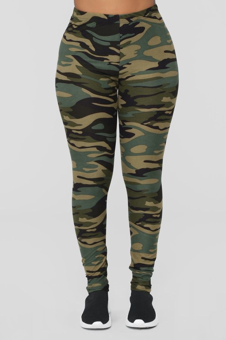 Women's Clothing Camouflage Print Plus Size Casual Trousers Stretchy Slimming Effect Made Of Milk Silk Fabric Women's Leggings_ecoleips.com
