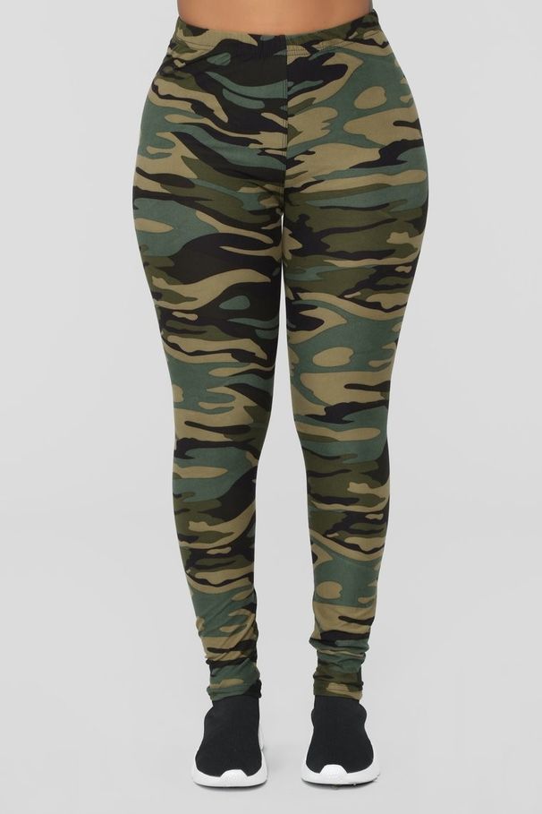 Women's Clothing Camouflage Print Plus Size Casual Trousers Stretchy Slimming Effect Made Of Milk Silk Fabric Women's Leggings_ecoleips.com
