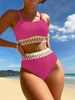 Verve Qianmo Clothing 2024 High Waist Two-Piece Swimsuit For Women, New Multicolor Bikini, Sexy Bikini_ecoleips.com