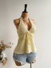 Women's Summer V-neck Lace Up Exposed Neck And Backless Casual Vacation Topboho Easter Beach Clothing Hawaii Coachella Music Fes_ecoleips.com