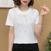 Short-sleeved T-shirt For Women's Middle-aged Versatile New Foreign-style Mother Age-reducing Fashion Casual Loose And Thin Summer Top For Women_ecoleips.com