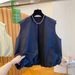 Korean-style Round-neck Fashionable Women's Vest, 2025 Autumn New Layered Design Sleeveless Vest Jacket_ecoleips.com