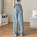 Women's High-Waisted Slim Fit Jeans Summer Thin Loose Wide Leg Pants Straight Leg Petite New Style 2026_ecoleips.com