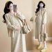Autumn Winter New Korean Style 2-Piece Knitted Maternity Dress For Pregnant Women_ecoleips.com