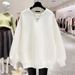 Fashion Solid Color Women's Sweatshirt Pure Cotton Fleece Lined Thick Winter Versatile Spring Autumn Style Factory Direct Sales_ecoleips.com