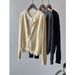 Double Tone Round Neck Two Piece Knitted Cardigan For Women In Spring, Slimming Thin Sweater Jacket Top 50603_ecoleips.com