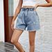 Women's Clothing Summer New Washed Elastic Waist Denim Flower Bud Shorts Trend_ecoleips.com