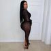 Women’s Sexy Sheer Mesh Rhinestone Bodycon Dress – Long Sleeve Elegant Evening Dress For Parties & Special Occasions_ecoleips.com