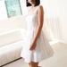 White Sexy Embroidered Jacquard A-Line Party Dress Women Spring Square Collar Hollow Mini Dress Summer Sleeveless Straps Dresses_ecoleips.com