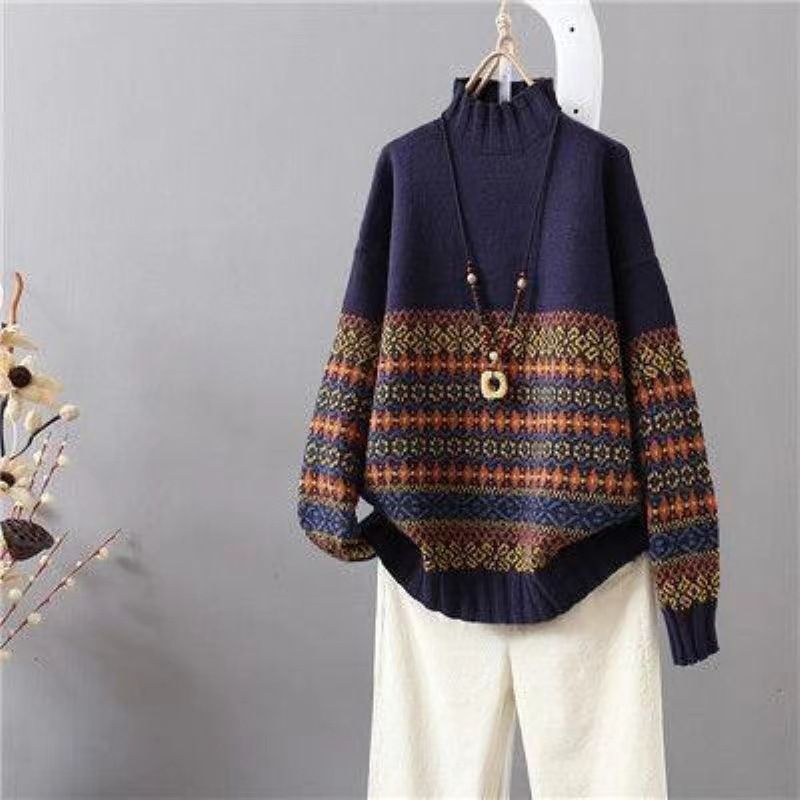 Women's Clothing Design Sense All Match Fashion Trend Spring And Autumn Base Knitted Sweater Large Size Slim Pullover Sweater_ecoleips.com