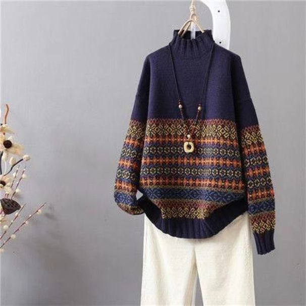 Women's Clothing Design Sense All Match Fashion Trend Spring And Autumn Base Knitted Sweater Large Size Slim Pullover Sweater_ecoleips.com