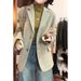 Quilted Thick Coat Wome, Ew Autum Ad Witer Woole Jacket, High-ed Style, Short Korea-style Blazer For Petite_ecoleips.com