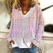 Women's Casual Cape Jacket Cardigan Sweater Abstract Print Christmas Theme Fashion Top_ecoleips.com