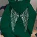 Modern Wings Print Hoodie, Oversized Fleece Pullover With Stylish Graphic, Streetwear Essential For Men And Women_ecoleips.com