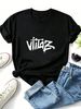 Women Crew Neck Short Sleeve T-Shirt, Drip Graffiti Letter Graphic Loose Fit Casual Summer Basic Tee Tops_ecoleips.com