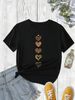 European And American Cross-border Foreign Trade Women's Clothing, Simple Heart-printed Round-neck Short-sleeve T-shirt_ecoleips.com