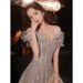 Banquet Evening Dress Female 2025 New Spring One Shoulder Elegant Annual Meeting Host Fairy Temperament Birthday Dress_ecoleips.com