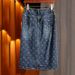 Women's Clothing Love jacquard fashionable denim skirt for women spring and summer new casual versatile design slit hip skirt_ecoleips.com