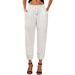 Suitable For All Seasons 2024 New High-Waisted Drawstring Cuffed For Women, Solid Color Versatile Elegant Long Casual Pants_ecoleips.com