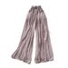 High-Waisted Wide-Leg Pants Korean Style Casual Women's Elastic Waistband Flattering Relaxed Fit For Commuting_ecoleips.com