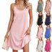 2024 European And American Cross-Border Trade Summer New Solid Color Round Neck Strap Loose Sleeveless Dress In_ecoleips.com