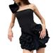 25 Summer New Women's Dress With Ruffled Edges Flower Buds, Waist Cinched Dress, One Shoulder Strapless And Hip Hugging_ecoleips.com