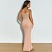 Lu Qiuguo Dress Spring And Autumn High End Dress Transparent Mesh Hot Diamond Sling Long Dress FD0148_ecoleips.com
