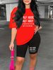 Summer Women's Casual Fashion HILF Letter Printed Loose T-shirt Shorts Two-piece Set Set Summer Sportswear Suitable For Daily Wear-180_ecoleips.com