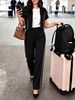 Summer Women's 3-Piece Set Sleeveless Top Jacket Pants Casual Outfit Chic Loungewear_ecoleips.com