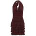 American Spicy Girls Style Sexy Halter Low Waist Tiered Ruffle Hem Sleeveless Dress Open Back Plunge Neck Drop Waist Casual Party Dress For Women_ecoleips.com