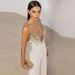 Hand-Beaded Statement Jumpsuit - Deep V Backless Romper With Crystal Embellishments For Evening Glam_ecoleips.com