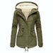 Women's Clothing Waist Plus Velvet Thick Warm Cotton Coat Women's Medium And Long Plush Coat_ecoleips.com