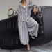 Women's Clothing Autumn Commuter Temperament Flower Striped Loose Suit Jacket Casual Suit_ecoleips.com