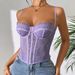 Aria Basics Aria Basics Sexy Push-Up Slim-Fit Fishbone Corset With Eyelash Lace Trim, Sheer Pure Desire Camisole For Women To Wear As Outerwear_ecoleips.com