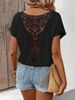 Women's Clothing Lace Stitching Short Sleeved T Shirt_ecoleips.com