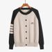 Layered Sweater, Women's Cardigan, Round-Neck, Embroidered, Color-Matched, Sleeveless, College-Style, Large Size, Wholes_ecoleips.com