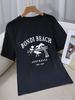Women's Casual round Neck Short Sleeve Sports Top Multi-Color Solid Loose Printed Fashionable T-Shirt_ecoleips.com