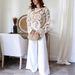Women's Clothing Trumpet Sleeve Knitted Short Top Long Sleeve Round Neck Pullover T-Shirt_ecoleips.com
