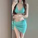 Solid Color High-End Bikini Swimsuit Set - Sexy Push-Up Two-Piece for Small Bust Beach Vacation Wear_ecoleips.com